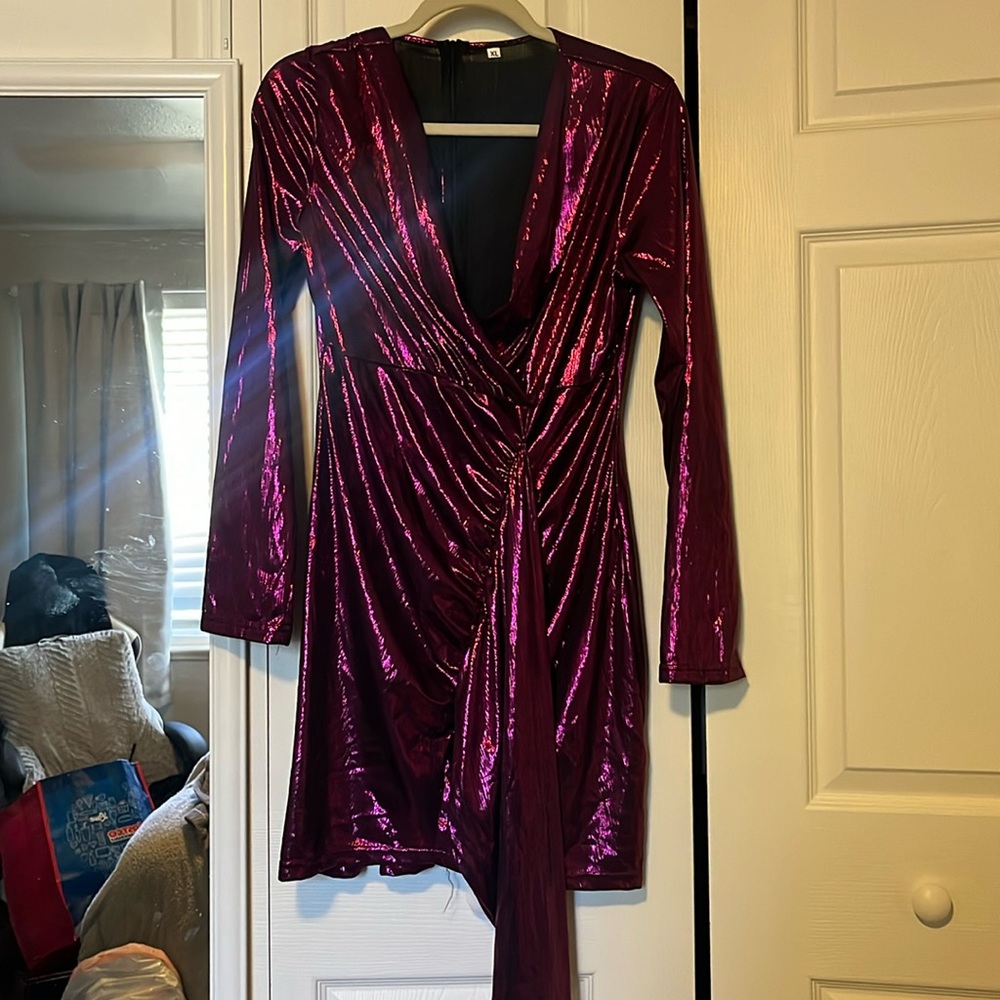 Shiny Purple Evening Dress